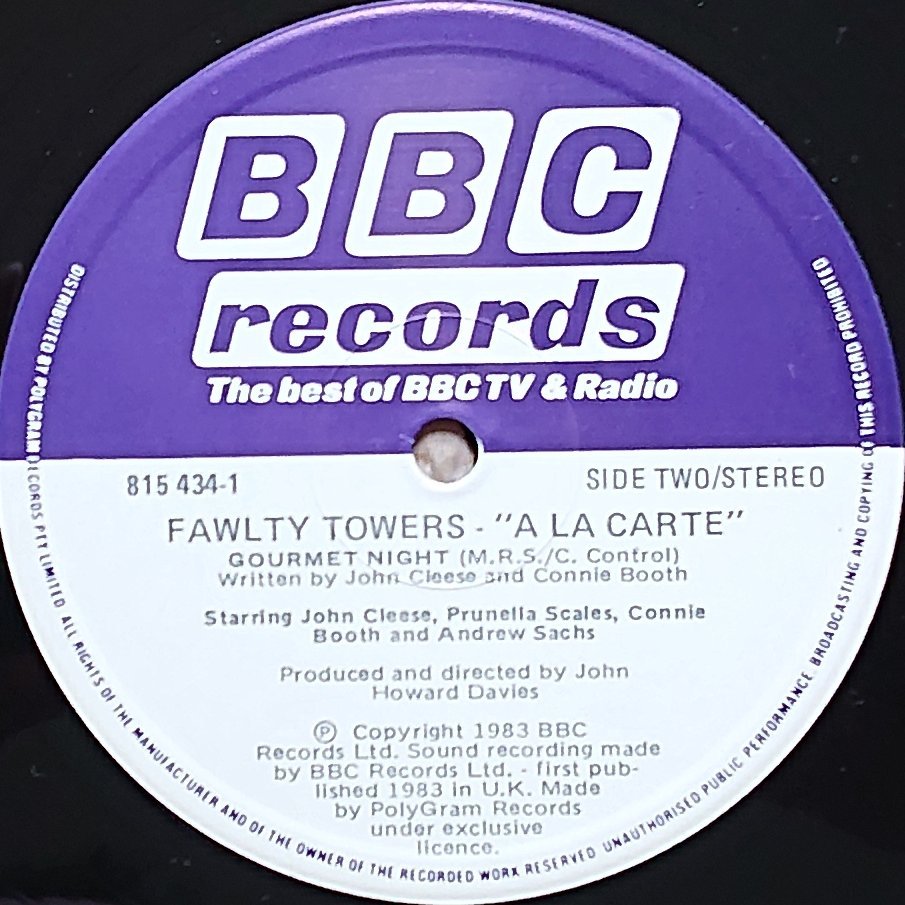815 434-1 Fawlty Towers - A la carte John Cleese / Connie Booth from the BBC records and Tapes library Label
